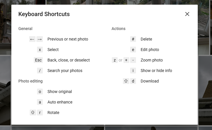 google keyboard shortcut 